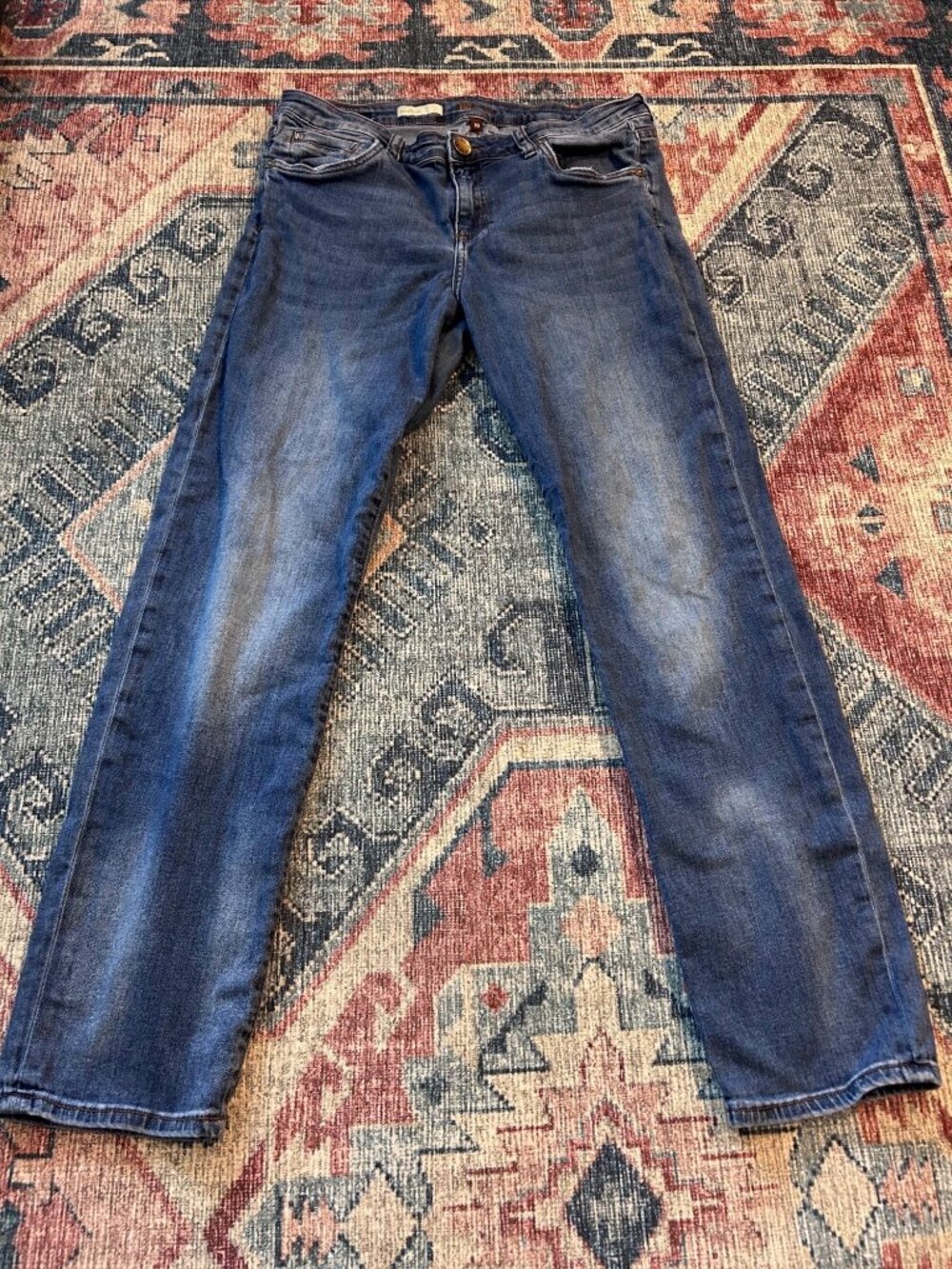 KUT From The Kloth Boyfriend Jeans Womens 10 Blue Denim Mid Rise Stretch